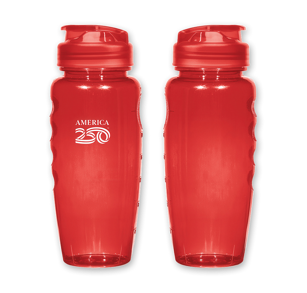 America250™ 30 oz. Poly-Clear Gripper Water Bottle-default