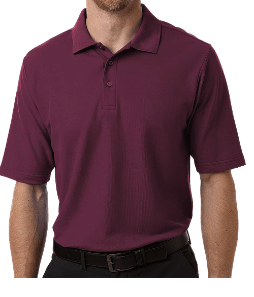Core 365 Resolve Recycled UPF 40+ Performance Pique Polo - Printed in Burgundy