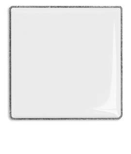 1" Square Lapel Pin - Color: White / Silver