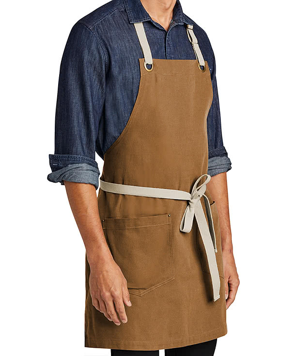 Port Authority Canvas Two-Pocket Full Length Apron - Embroidered