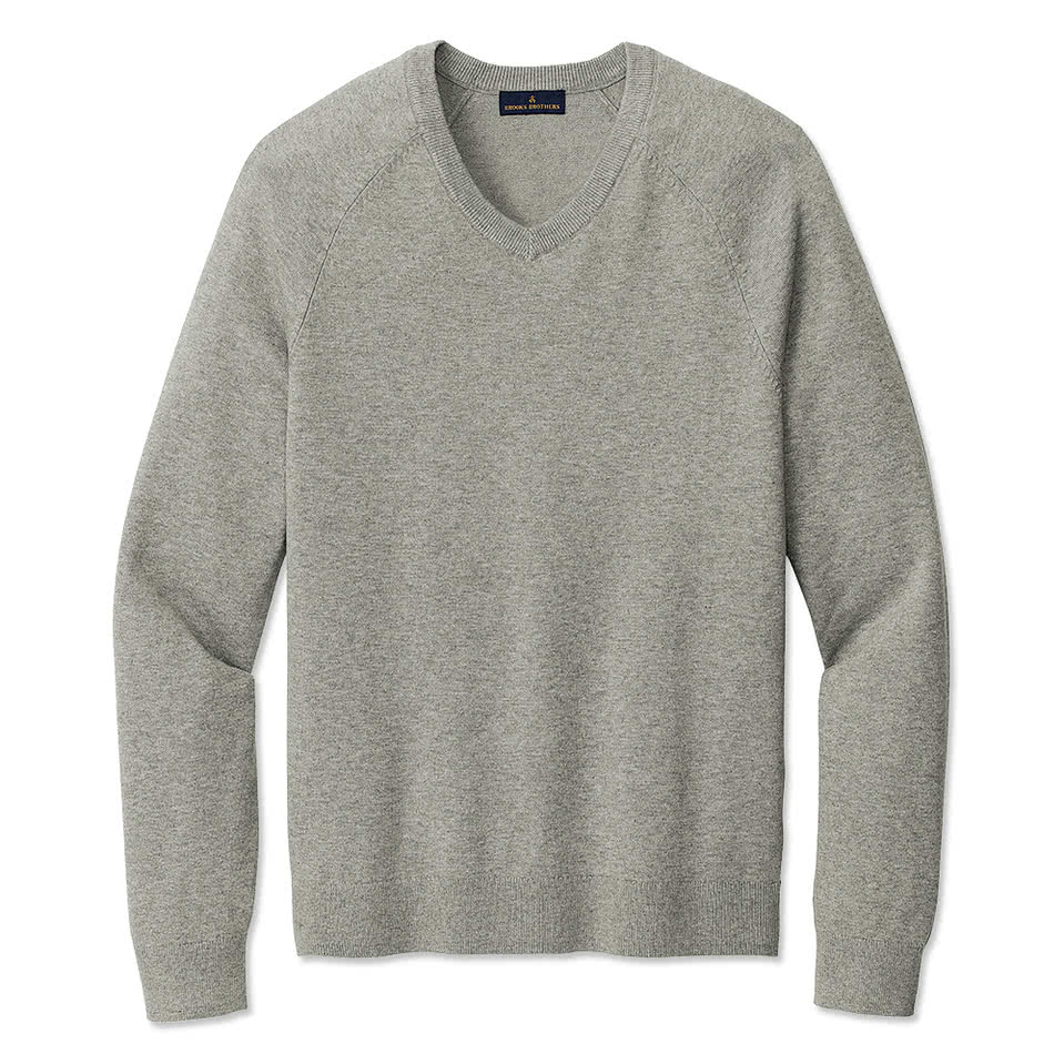Brooks Brothers Cotton Stretch V-Neck Sweater
