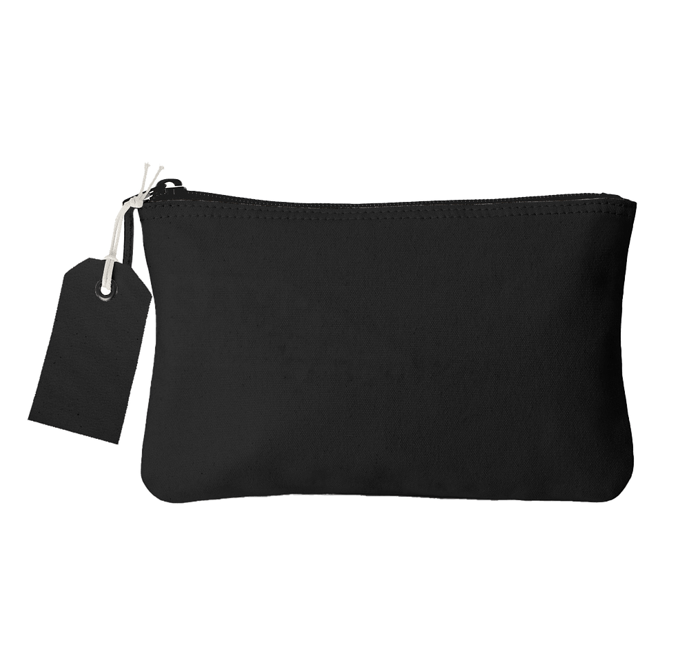 Cotton Canvas Zippered Pouch-default