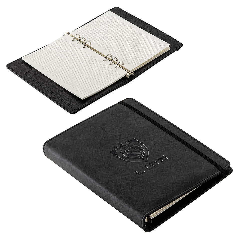 Debossed Chronicle Refillable Ring Binder Notebook