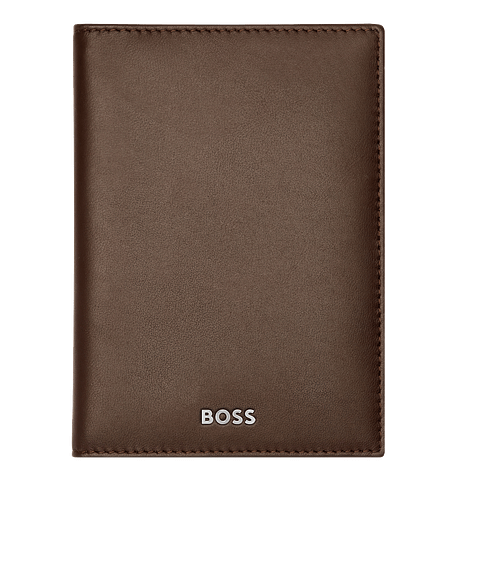 Hugo Boss Classic Smooth Trifold Card Holder in Brown