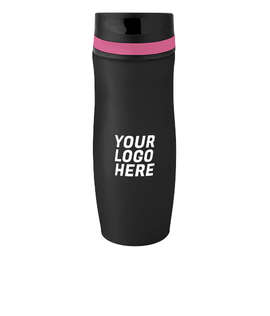 Full Color 14 oz. Persona Wave Trail Vacuum Insulated Tumbler - Color: Black / Pink