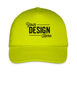 Mega Cap Five‑Panel Foam Snapback Trucker Hat - Color: Neon Yellow