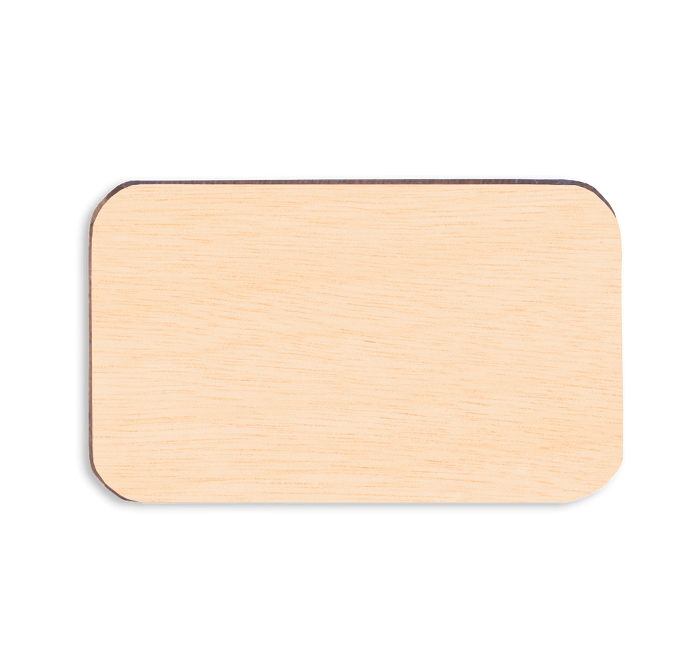 Laser Engraved Rectangle Wood Lapel Pin-default