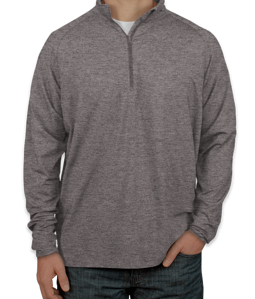 Sport-Tek Tall Performance Quarter Zip Pullover - Printed in Charcoal Grey Heather