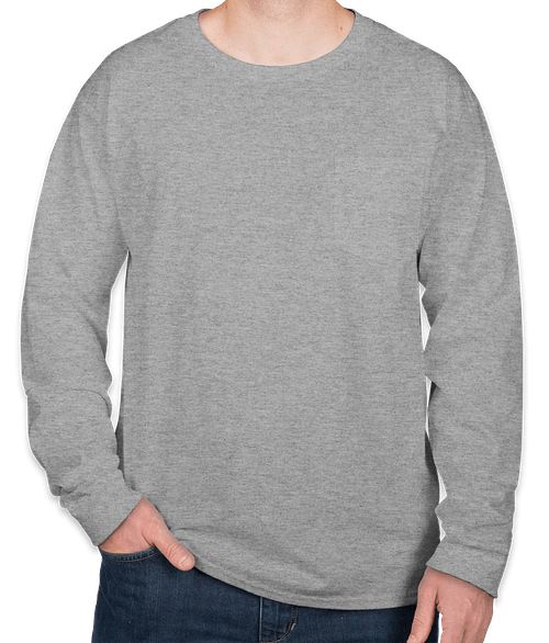 hanes long sleeve pocket t shirts