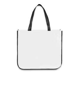 Large Laminated Shopper Tote Bag - Color: White