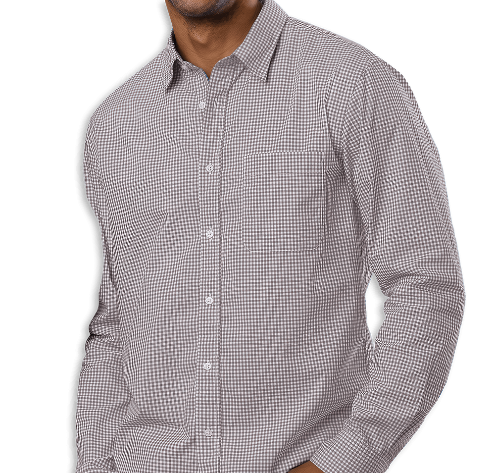 Blue Generation Untucked Gingham Long Sleeve Dress Shirt-default