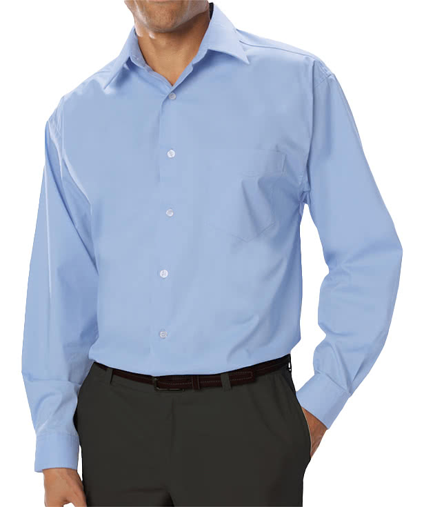 Blue Generation Stretch Poplin Long Sleeve Dress Shirt