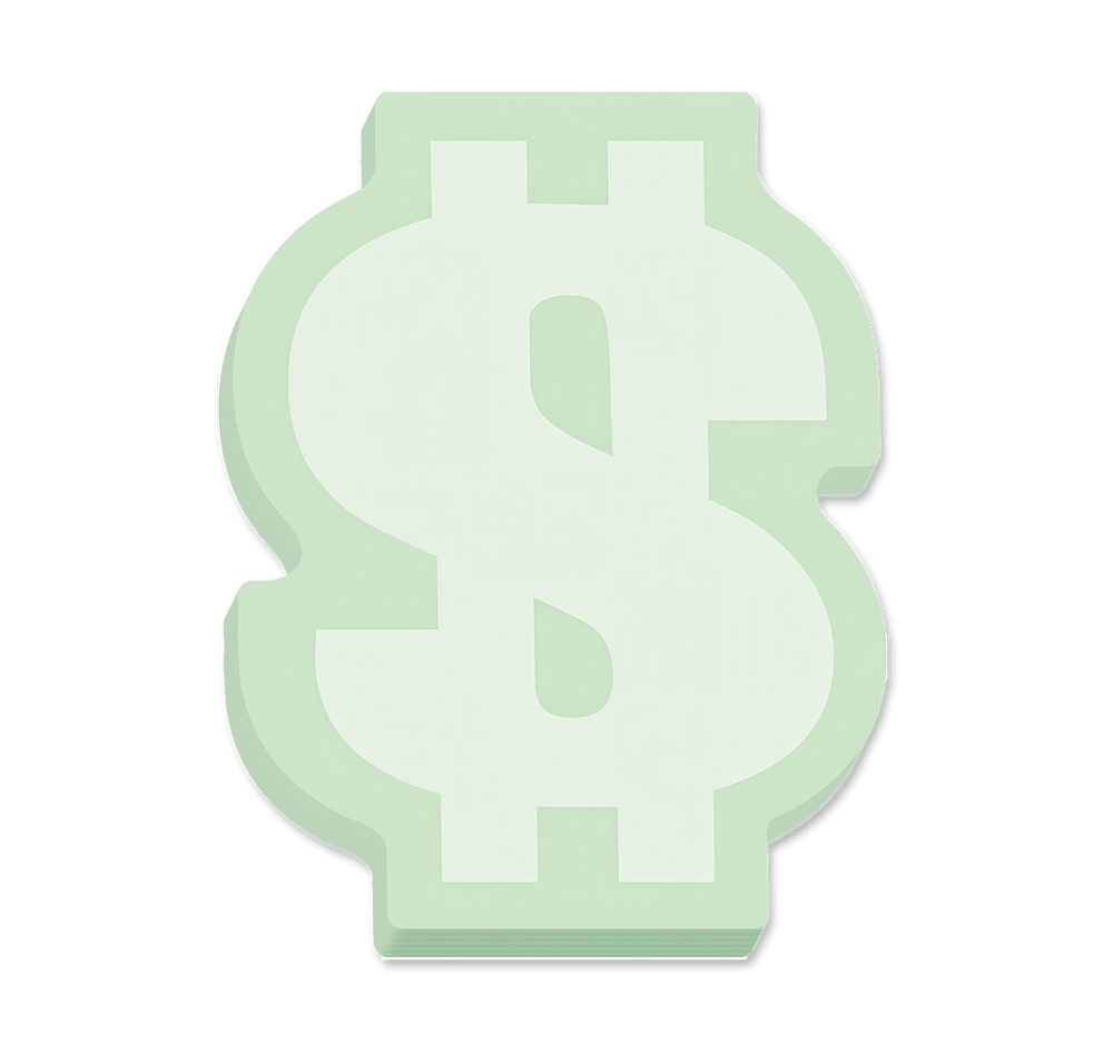 Full Color Dollar Sign Sticky Note - 4" x 3" - 25 sheets/pad (Case of 500)-default