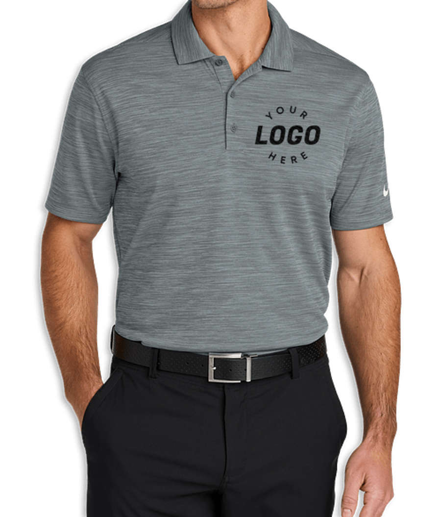 Nike Dri-FIT Striated Performance Polo in Cool Grey