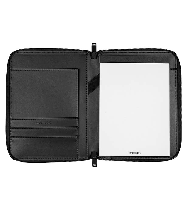 Hugo Boss Debossed Label A5 Conference Zip Padfolio
