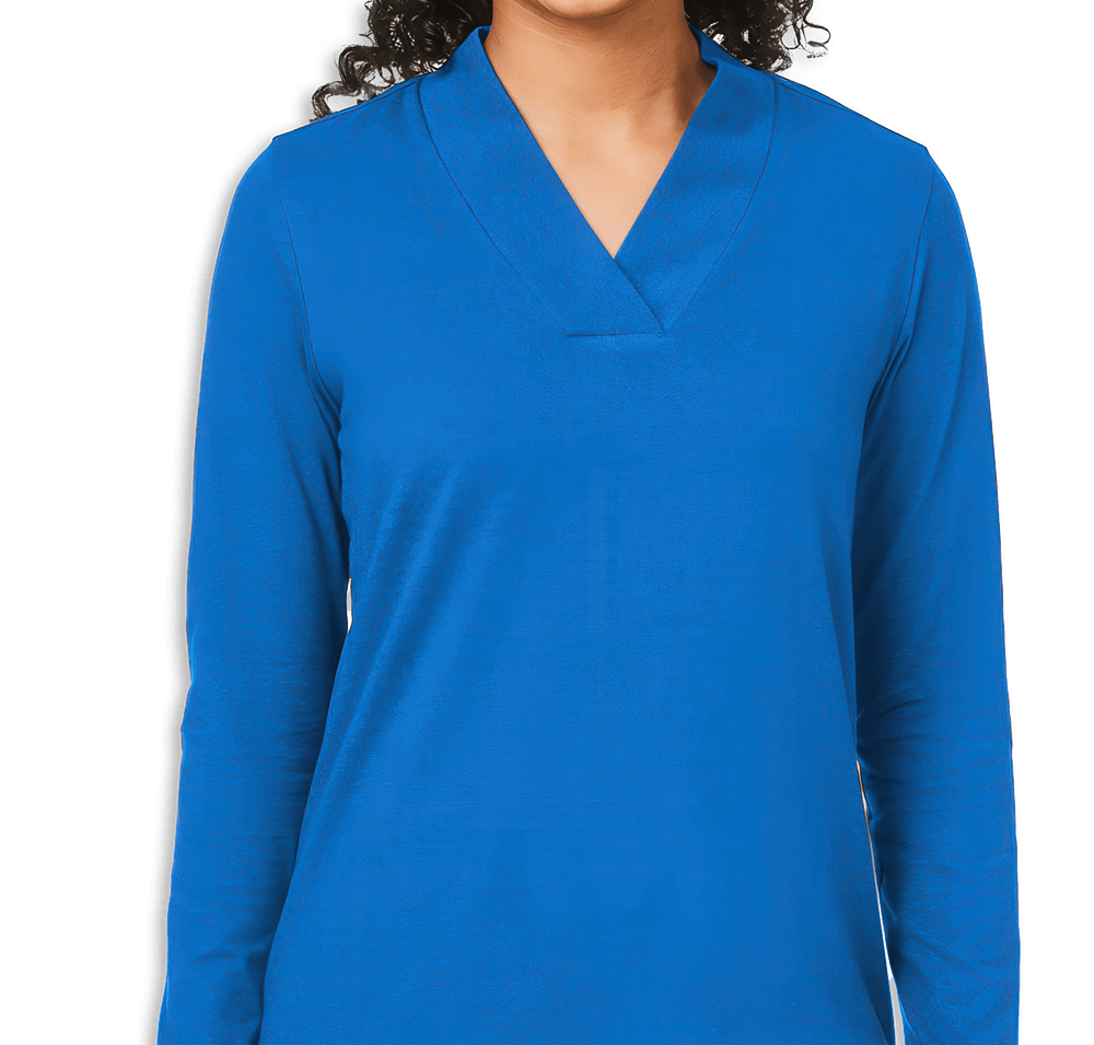 Devon & Jones Women's Raleigh Shawl Collar Long Sleeve Shirt - Embroidered-default