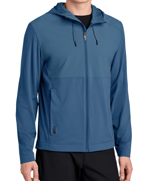 MiiR Kivu Hybrid Full Zip Hooded Jacket in Deep Lake