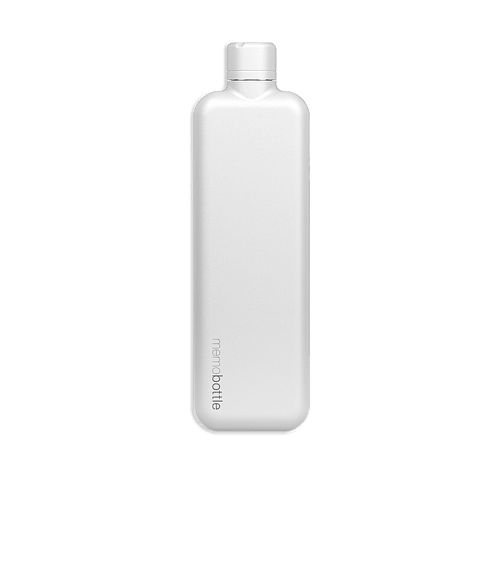 Memobottle Laser Engraved 20 oz. Slim Stainless Steel Water Bottle in White