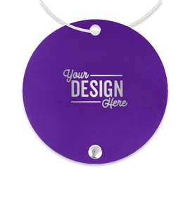 Laser Engraved Jet Setter Circle Luggage Tag - Color: Purple