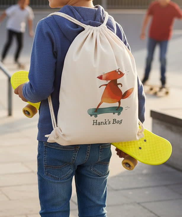 Full Color Cotton Canvas Drawstring Bag