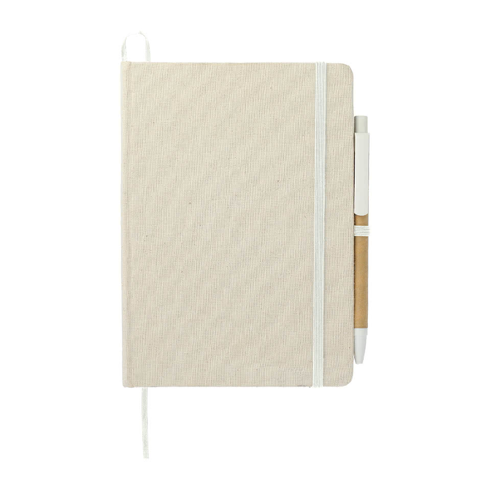 Full Color Organic Cotton Hard Cover Notebook with Pen