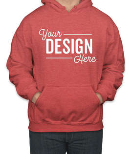 Canada - Gildan Midweight 50/50 Pullover Hoodie - Color: Heather Sport Scarlet Red