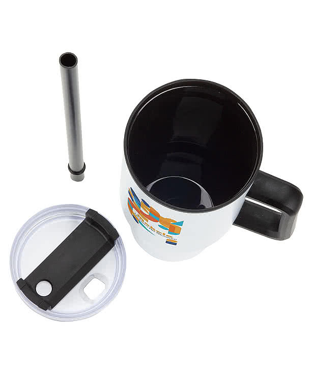 Full Color 40 oz. Outpost Stainless Steel Travel Mug with Straw