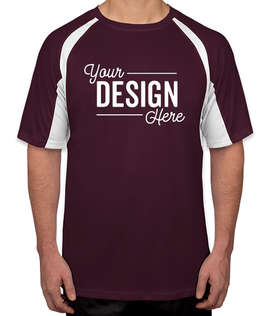 Badger B-Dry Contrast Performance Shirt - Color: Maroon / White