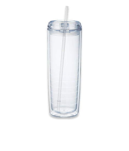 Tech 24 oz. Mega Vortex Acrylic Tumbler with Straw in Clear / Red