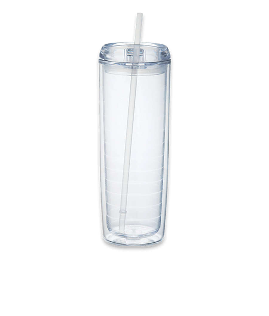 Gradient 24 oz. Mega Vortex Acrylic Tumbler with Straw in Clear / Red