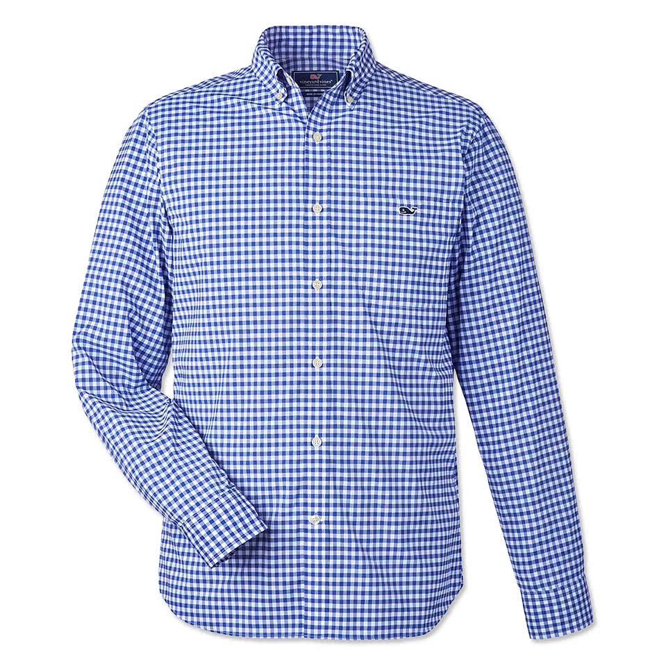 Vineyard Vines On-The-Go Gingham Stretch Performance Dress Shirt