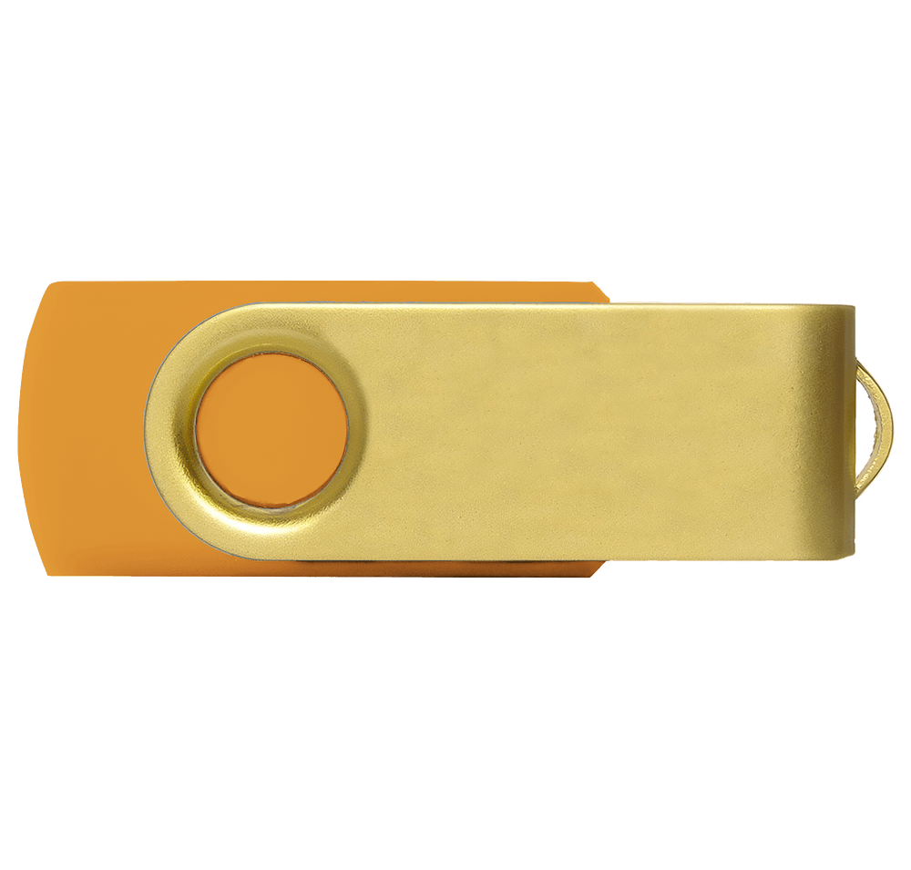 Full Color Gold Matte Swivel USB Flash Drive 8GB-default