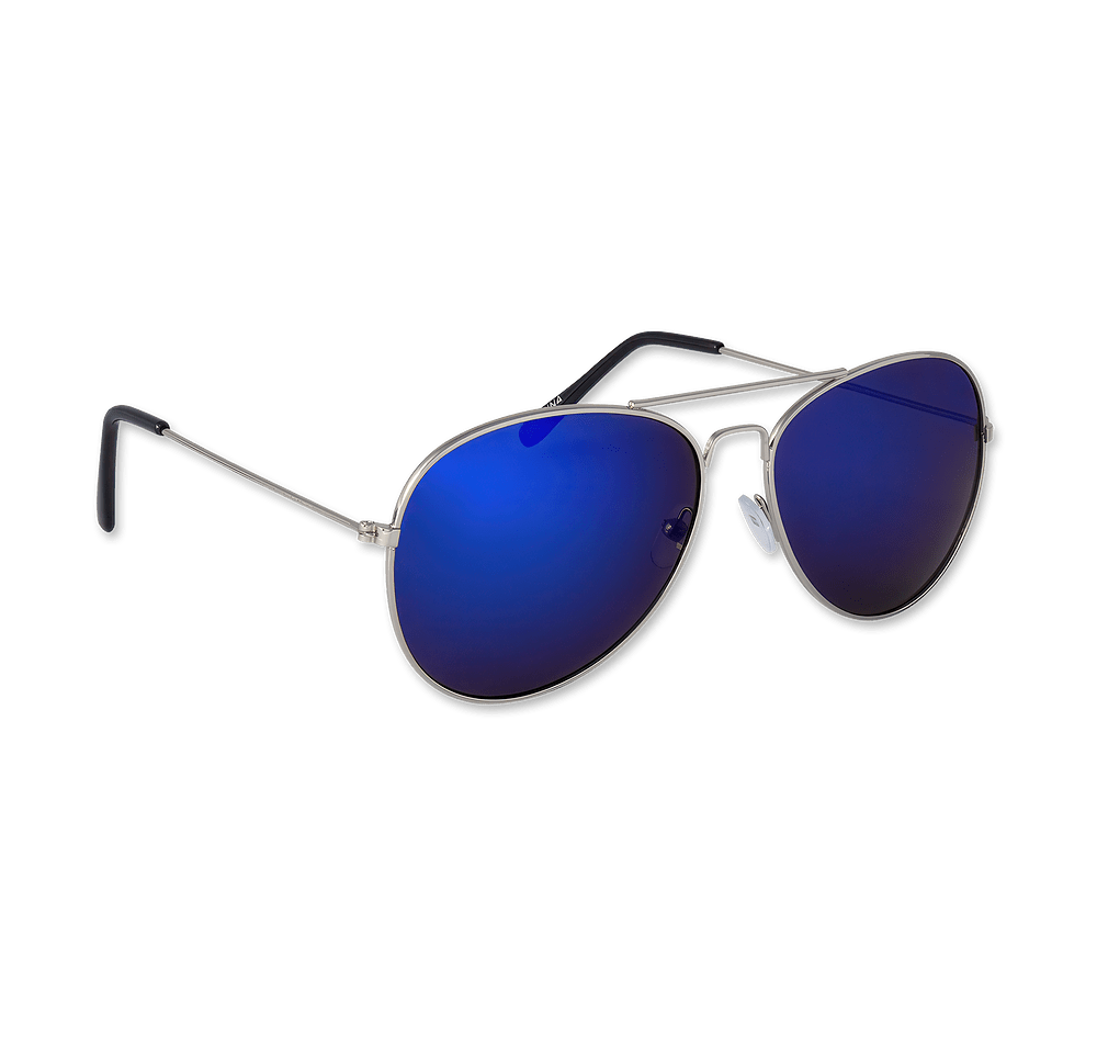 Color Mirrored Aviator Sunglasses-default