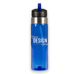 20 oz. Flip Straw Tritan™ Sport Water Bottle - Color: Blue