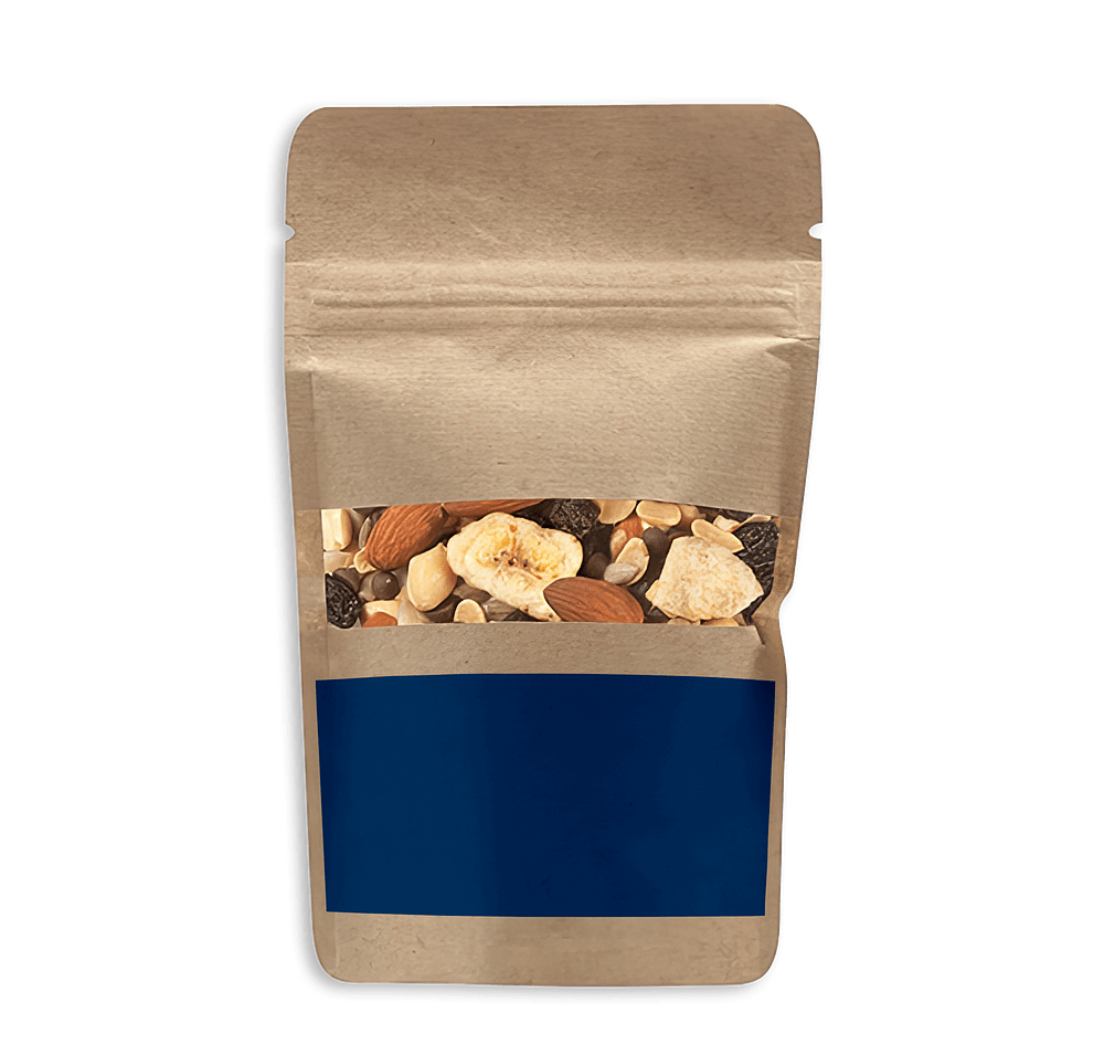 Full Color Kraft Resealable Snack Bag with Energy Trail Mix-default
