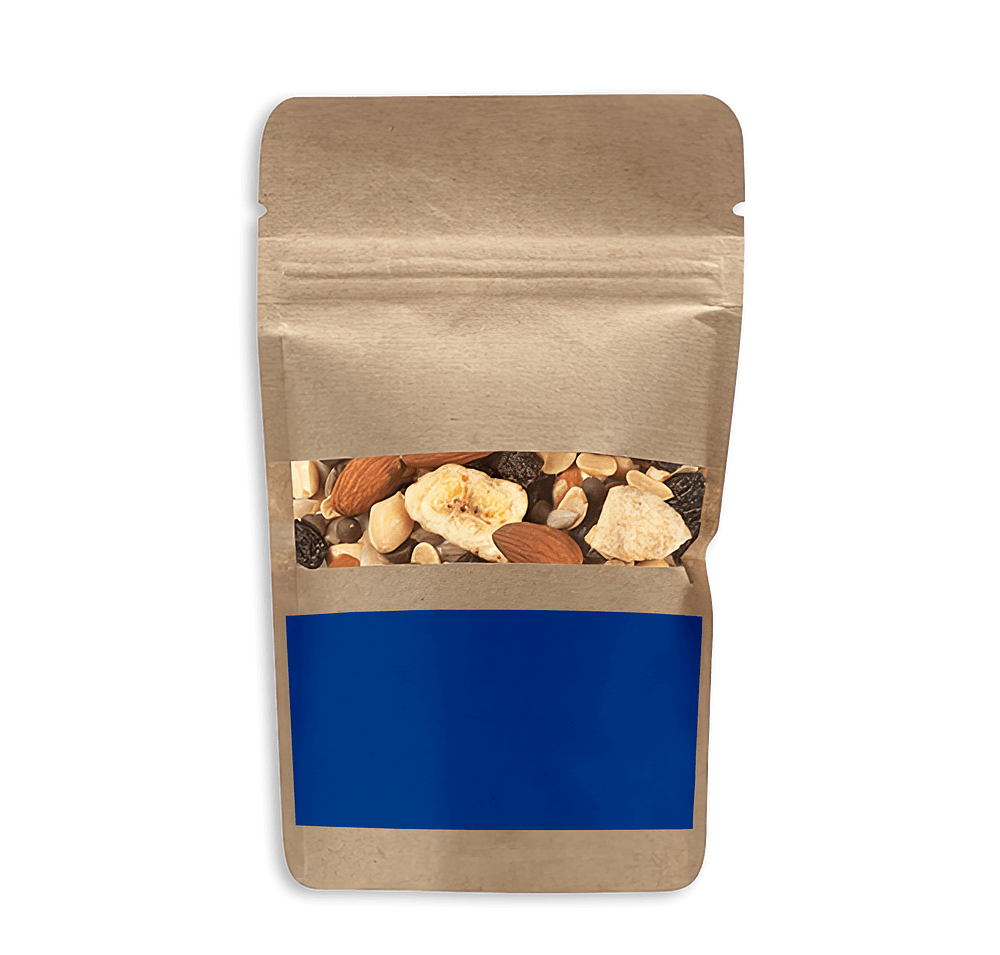 Full Color Kraft Resealable Snack Bag with Energy Trail Mix-default
