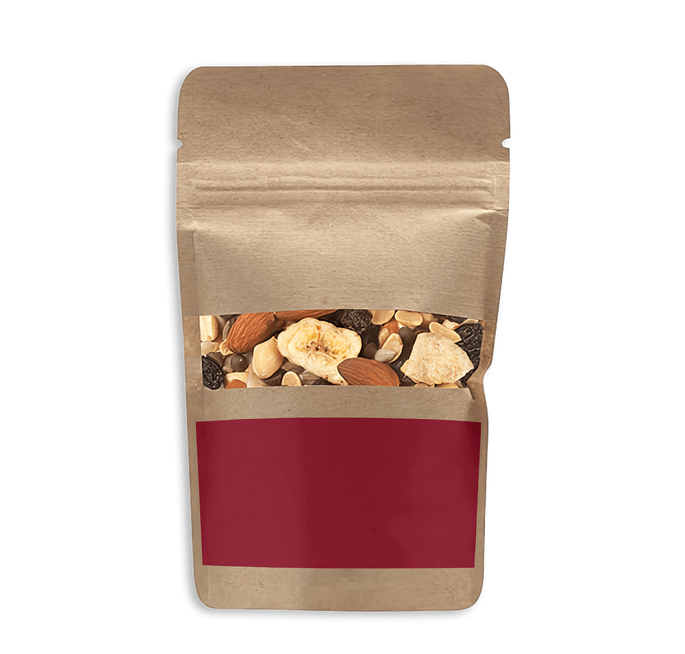Full Color Kraft Resealable Snack Bag with Energy Trail Mix-default