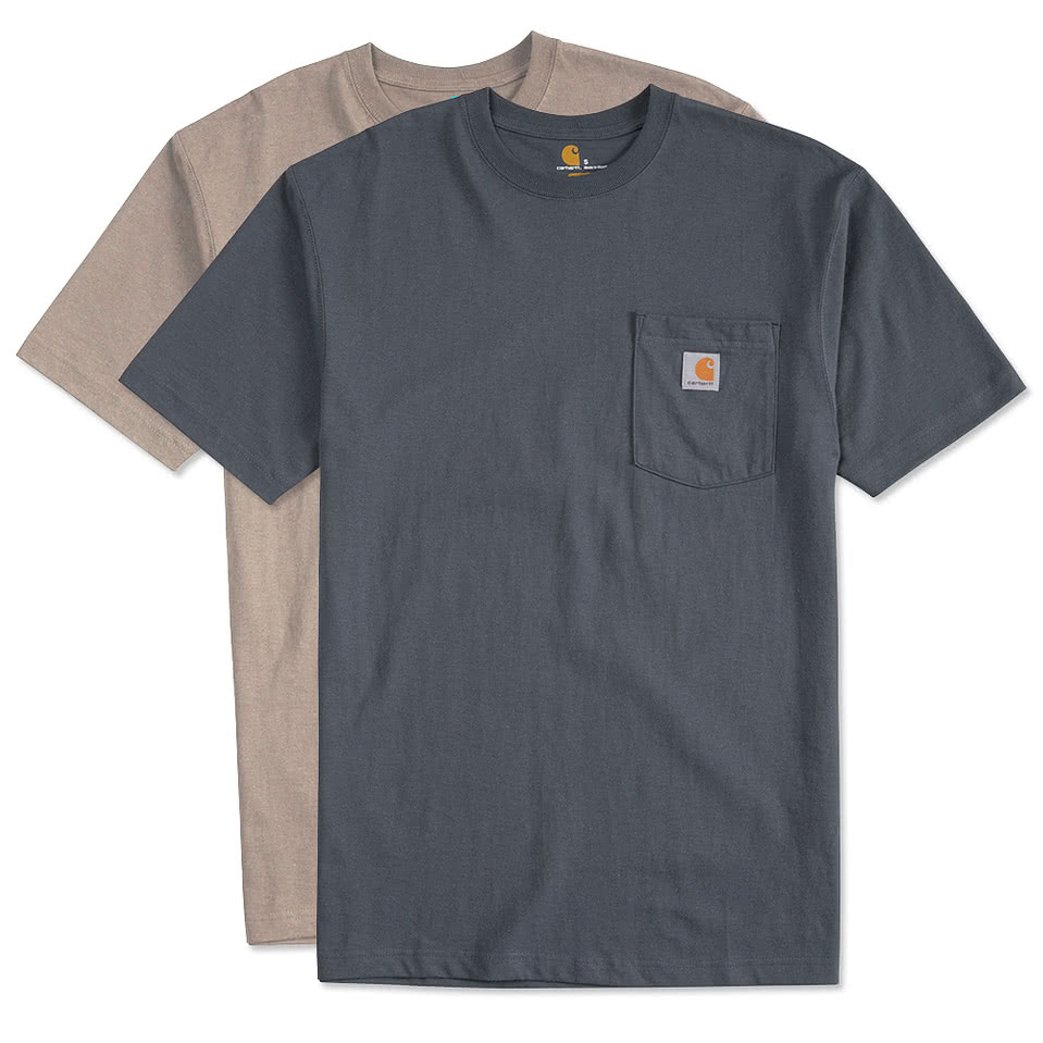 Custom Carhartt Tall Workwear Pocket T shirt Design Short Sleeve