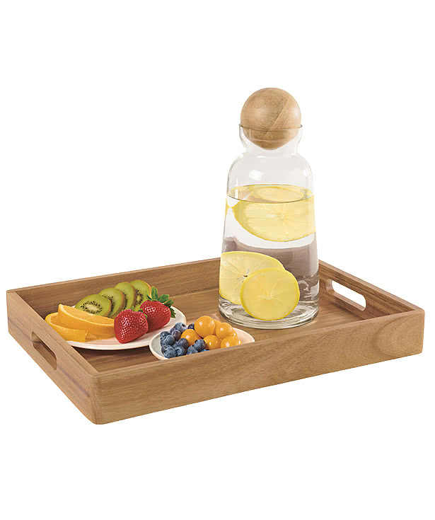 Laser Engraved La Cuisine Acacia Wood Serving Tray
