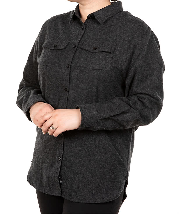 Burnside Women's Solid Flannel Long Sleeve Shirt