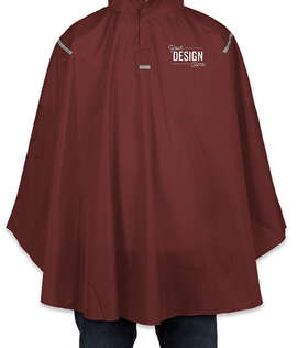 Team 365 Packable Reflective Poncho - Color: Sport Maroon