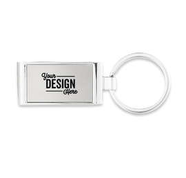 Laser Engraved Wave Keychain - Color: Silver