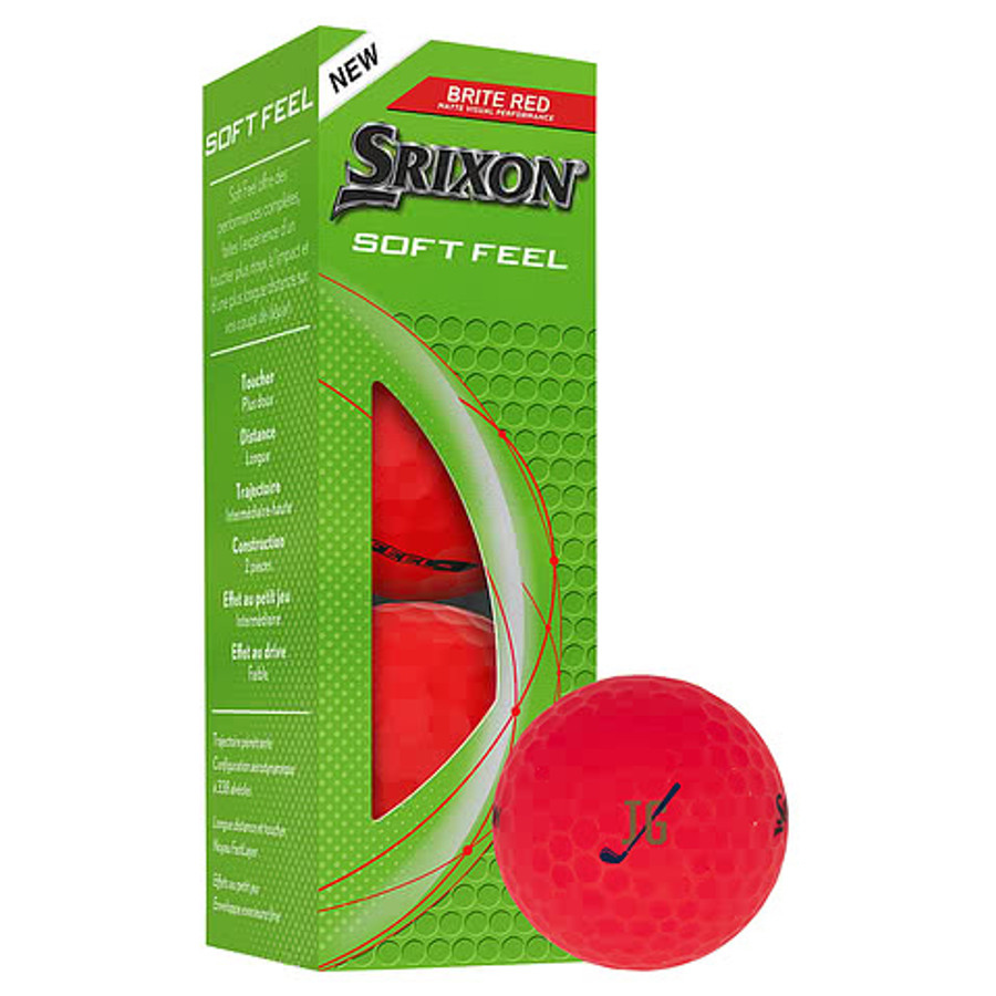 Full Color Srixon Soft Feel Brite Golf Balls (Box of 3) in Orange