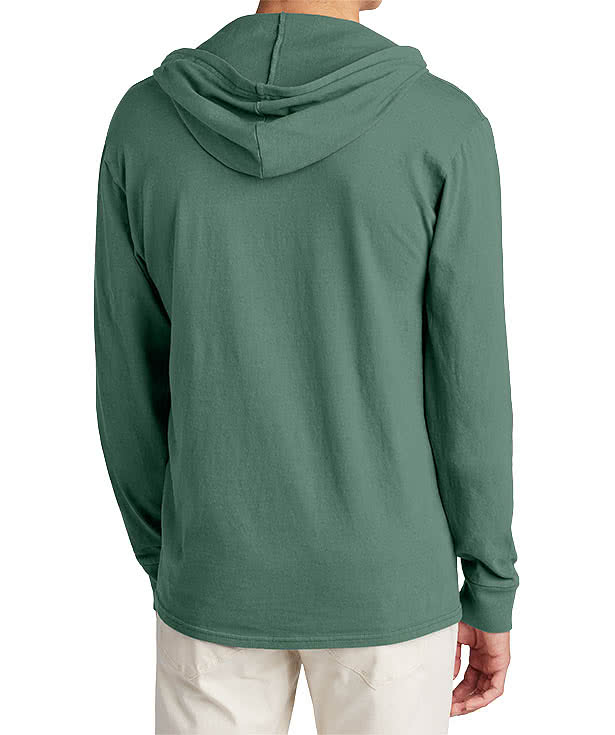 Port & Company Beach Wash Garment-Dyed Hooded Long Sleeve T-shirt