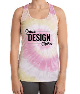 Colortone Women's Tie-Dye Racerback Tank - Color: Desert Rose