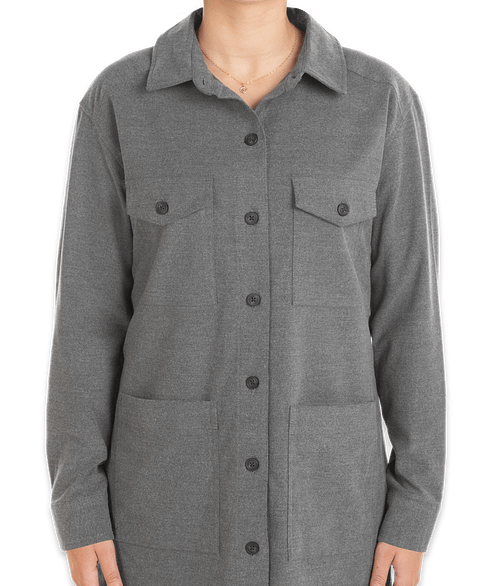 Mercer+Mettle Women’s Twill Long Sleeve Shirt Jacket in Light Anchor Grey Heather