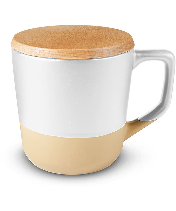 16.5 oz. Boston Ceramic Mug with Wooden Lid