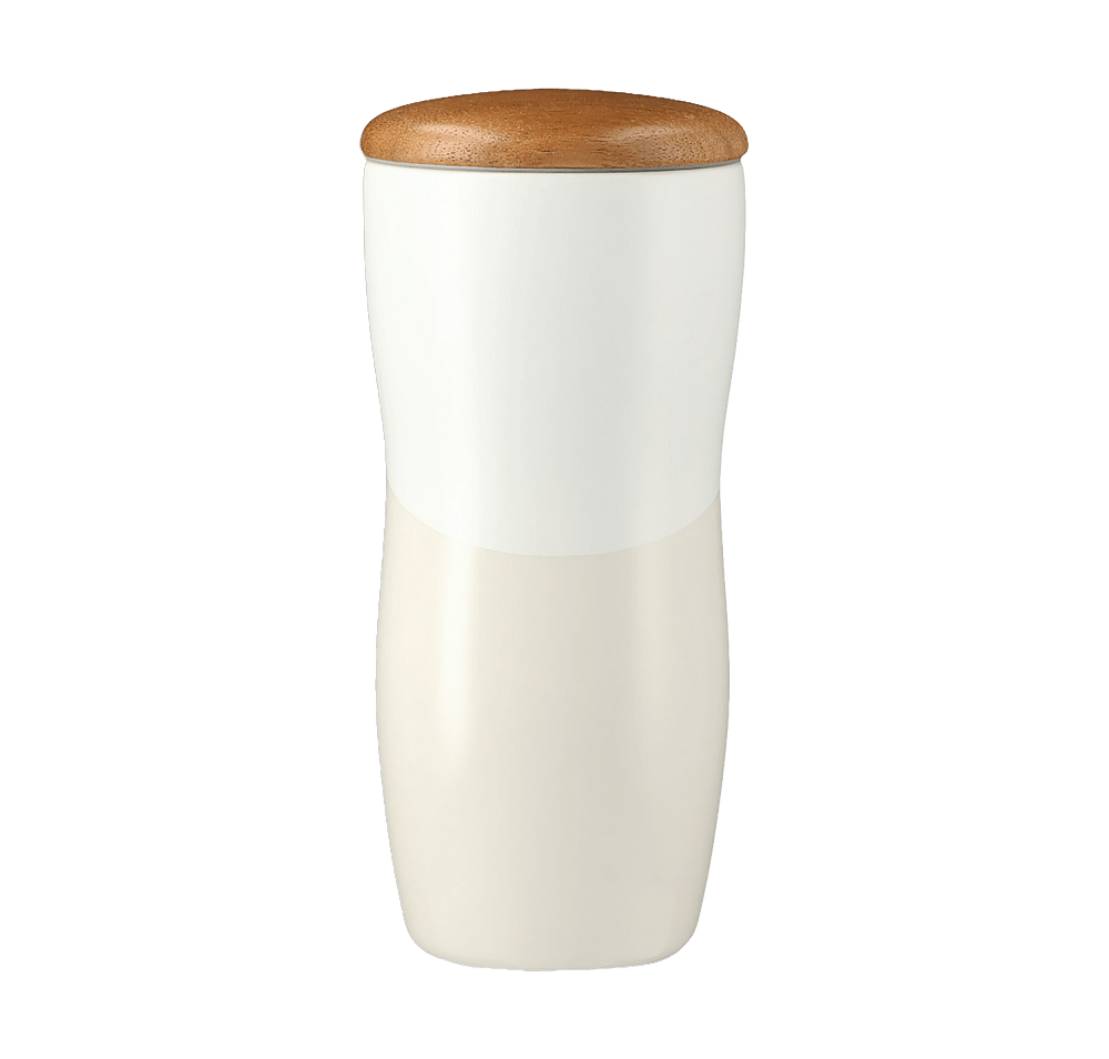 Laser Engraved 10 oz. Reno Insulated Ceramic Tumbler with Wood Lid-default