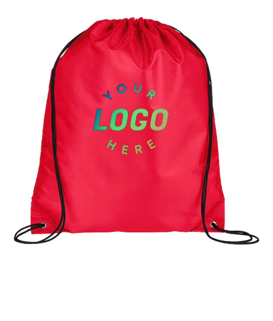 Classic Drawstring Bag with Nylon Straps in RED