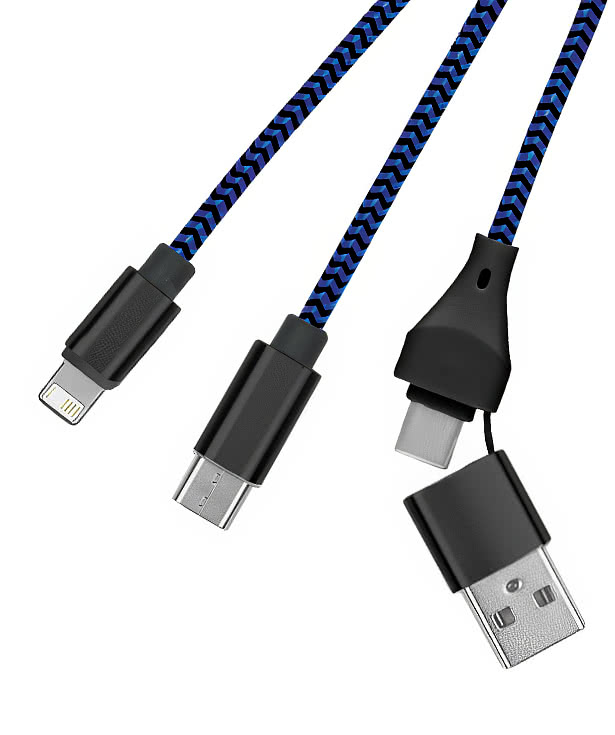 Full Color 3-in-1 Braided Charging Buddy 2.0